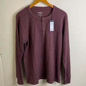 Rhone Waffle Henley Grape Shake Heather Size L NWT